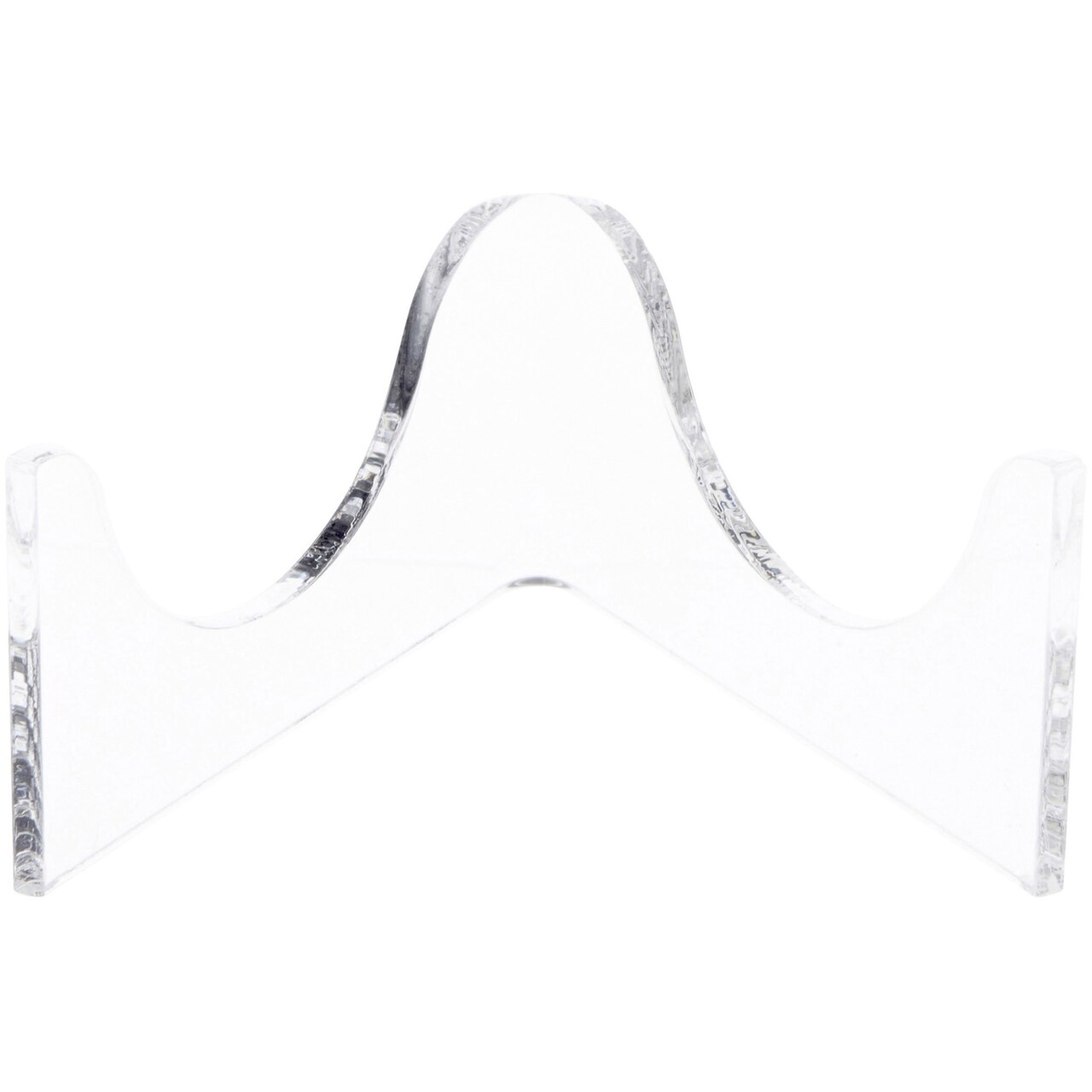 Plymor Clear Acrylic Low-Profile Curved Display Easel for Geode, Mineral or Crystal Cluster, 1.5" H x 3.25" W x 2.625" D